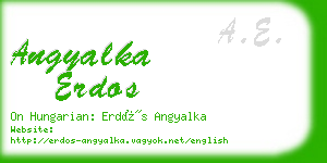 angyalka erdos business card